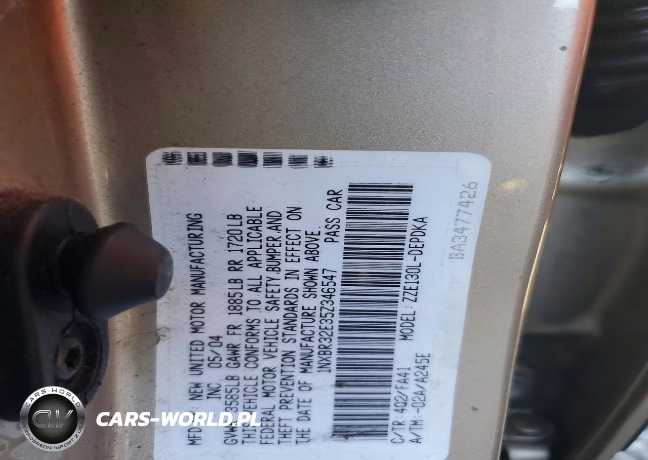 2005 Toyt Corolla VIN:1NXBR32E35Z346547 - 12
