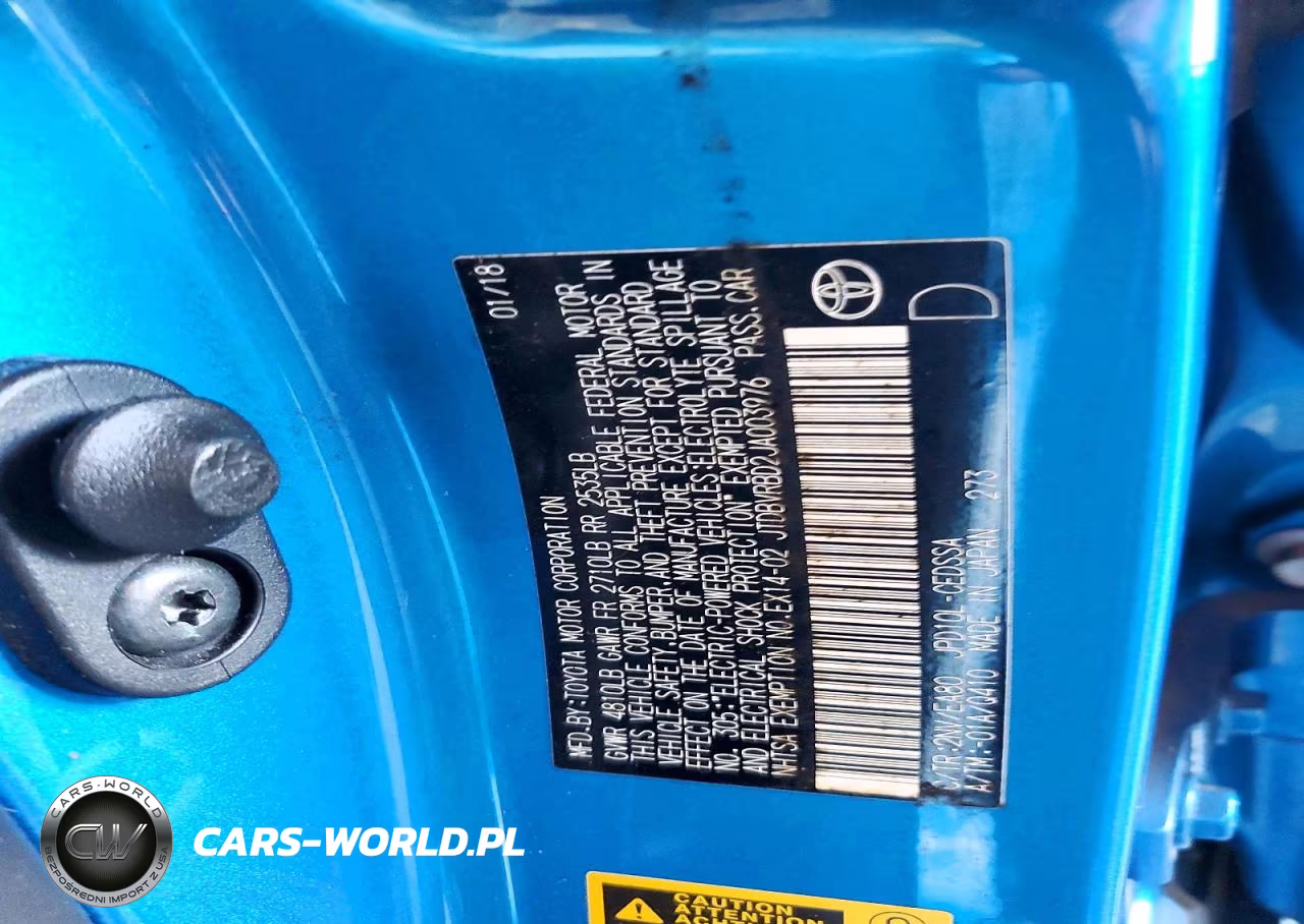 2018 Toyota Mirai Base VIN:JTDBVRBD2JA003976 - 12