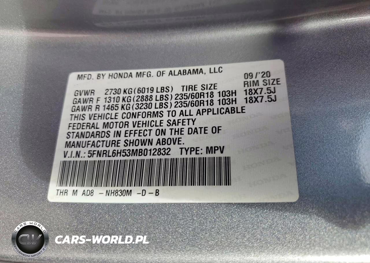 2021 Honda Odyssey Ex VIN:5FNRL6H53MB012832 - 13