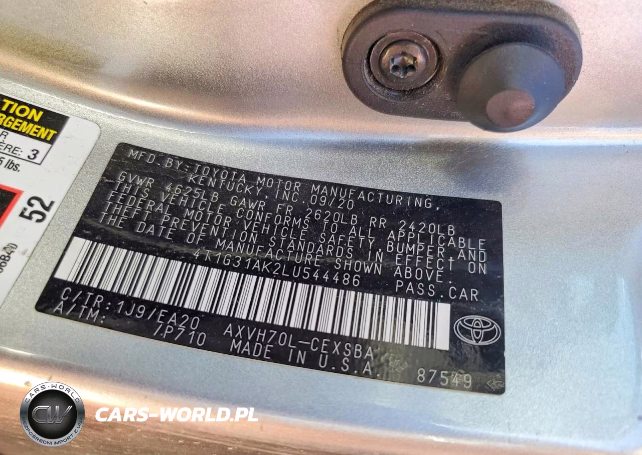 2020 Toyota Camry Se VIN:4T1G31AK2LU544486 - 12