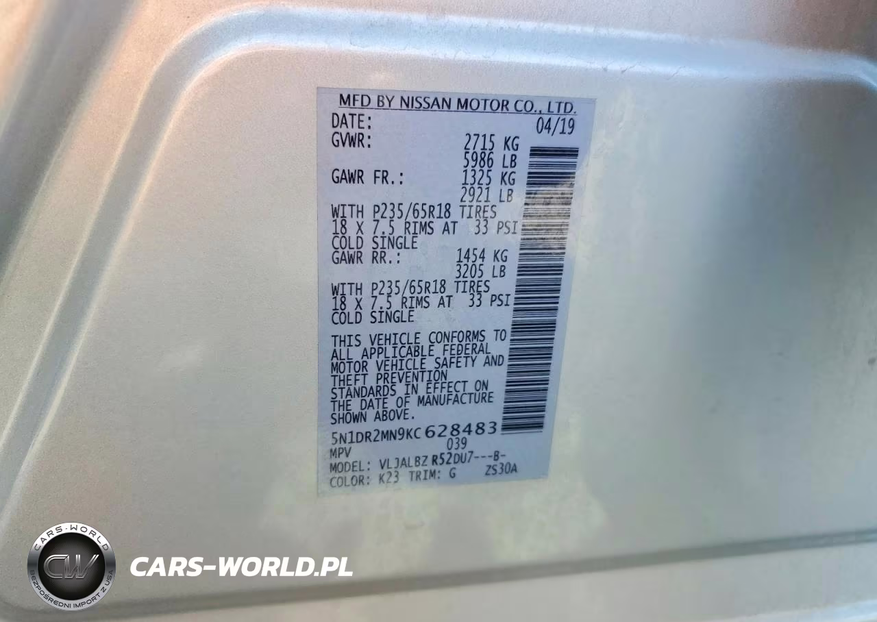 2019 Nissan Pathfinder S VIN:5N1DR2MN9KC628483 - 13