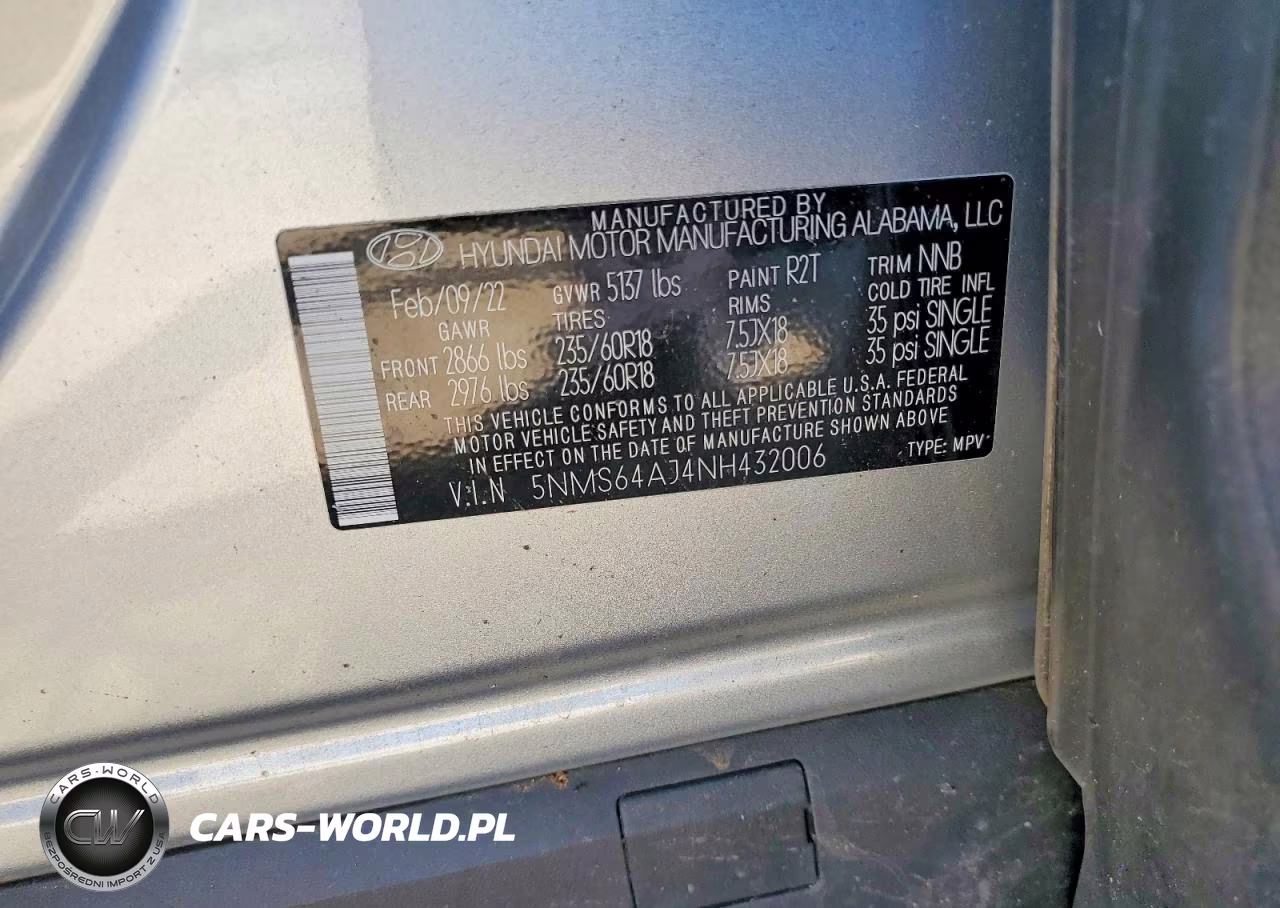 2022 Hyundai Santa Fe Xrt VIN:5NMS64AJ4NH432006 - 12