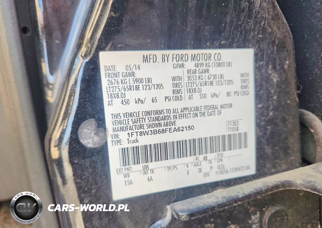 2015 Ford F350 Super Duty VIN:1FT8W3B68FEA62150 - 12