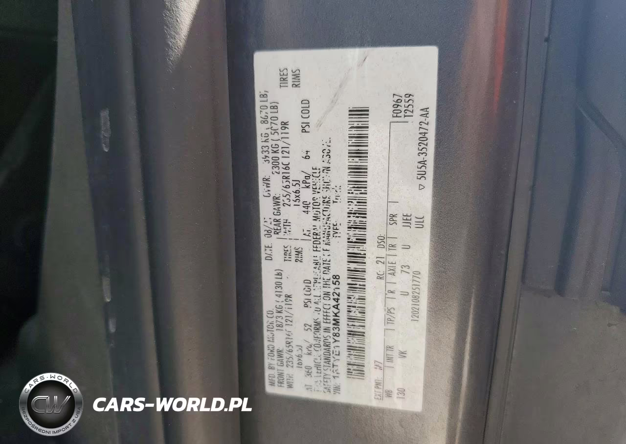 2021 Ford Transit T-150 VIN:1FTYE1Y83MKA42158 - 12