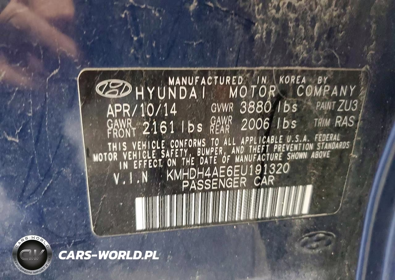 2014 Hyundai Elantra Se VIN:KMHDH4AE6EU191320 - 12