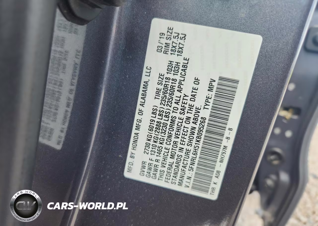 2019 Honda Odyssey Ex VIN:5FNRL6H51KB095268 - 13