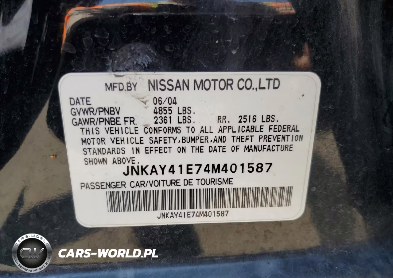 2004 Infiniti M45 VIN:JNKAY41E74M401587 - 12
