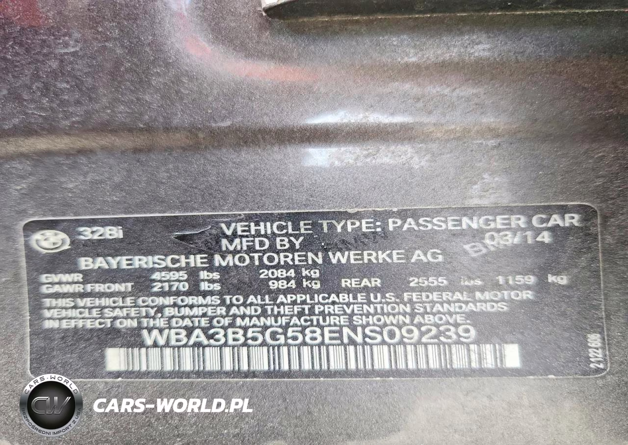 2014 BMW 328 Xi Sulev VIN:WBA3B5G58ENS09239 - 12