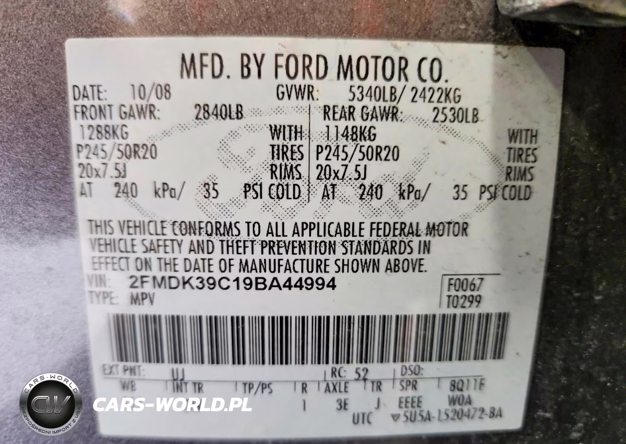 2009 Ford Edge Limited VIN:2FMDK39C19BA44994 - 13