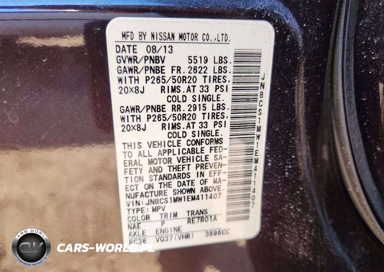 2014 Infiniti Qx70 Base VIN:JN8CS1MW1EM411407 - 12