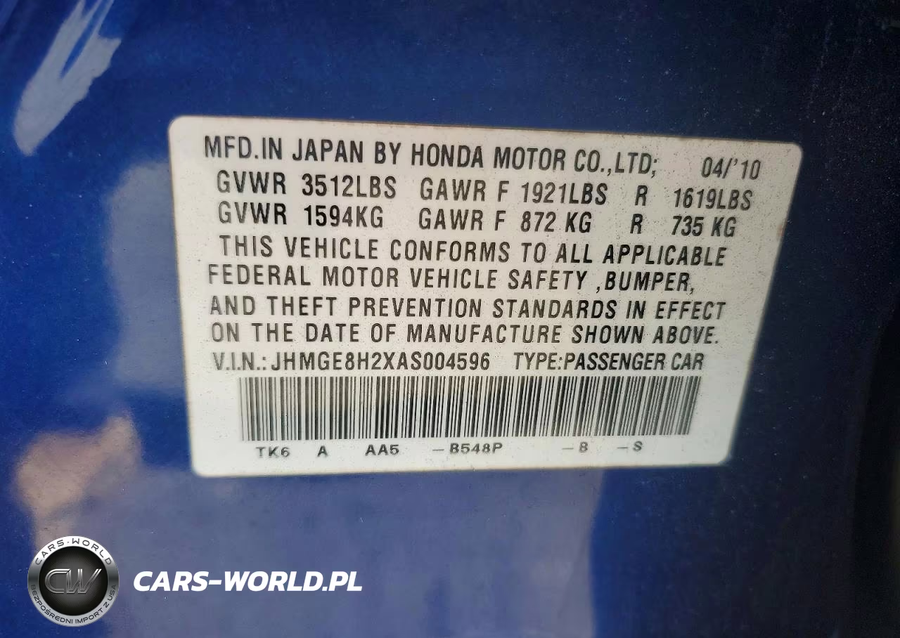 2010 Honda Fit VIN:JHMGE8H2XAS004596 - 12