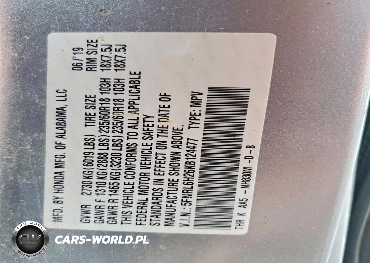 2019 Honda Odyssey Lx VIN:5FNRL6H26KB124477 - 13
