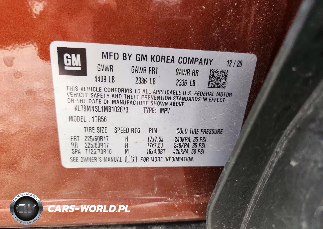2021 Chevrolet Trailblazer Ls VIN:KL79MNSL1MB102673 - 12