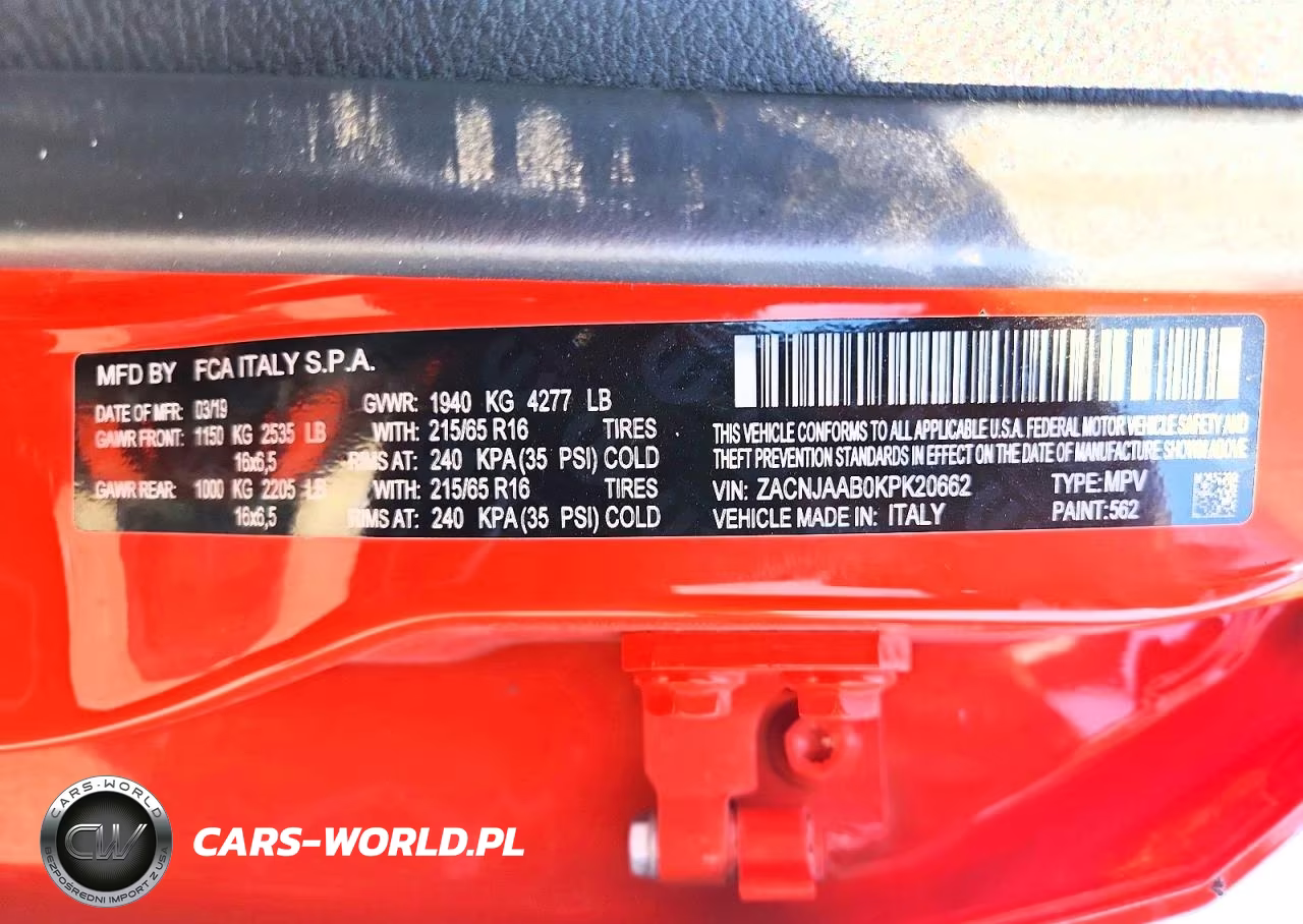 2019 Jeep Renegade Sport VIN:ZACNJAAB0KPK20662 - 12