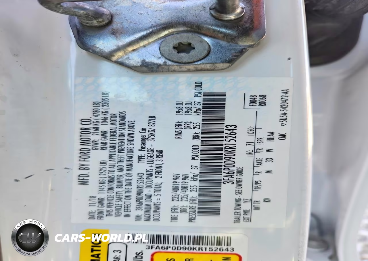 2019 Ford Fusion Titanium VIN:3FA6P0D90KR152643 - 12