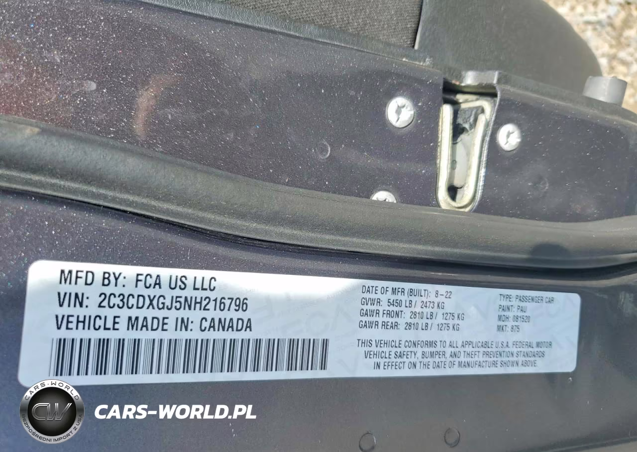 2022 Dodge Charger Scat Pack VIN:2C3CDXGJ5NH216796 - 12