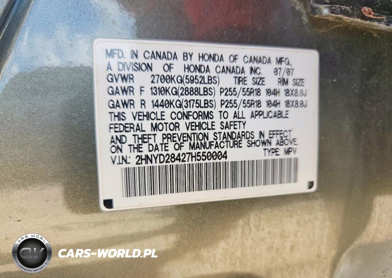 2007 Acura Mdx Technology VIN:2HNYD28427H550004 - 13