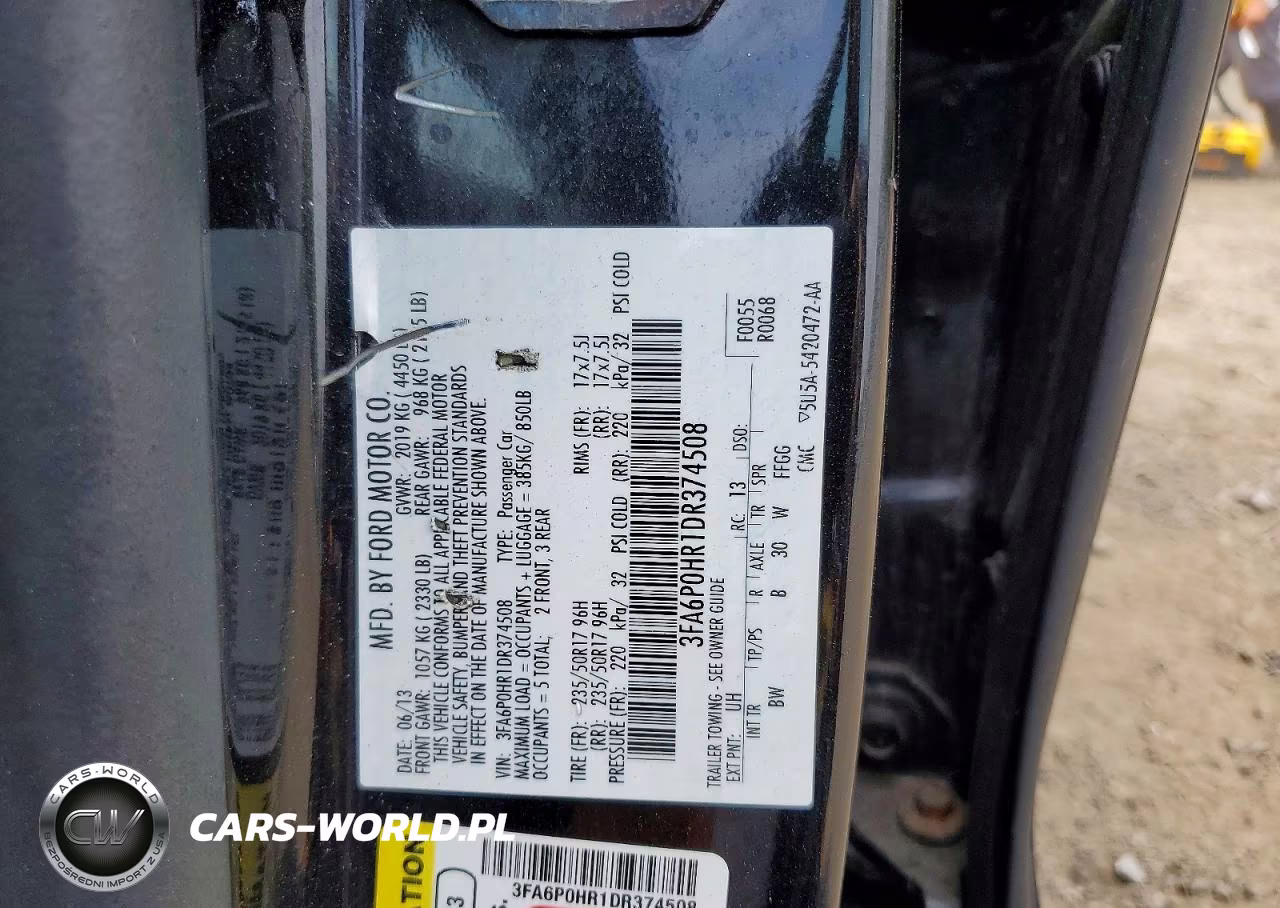 2013 Ford Fusion Se VIN:3FA6P0HR1DR374508 - 12