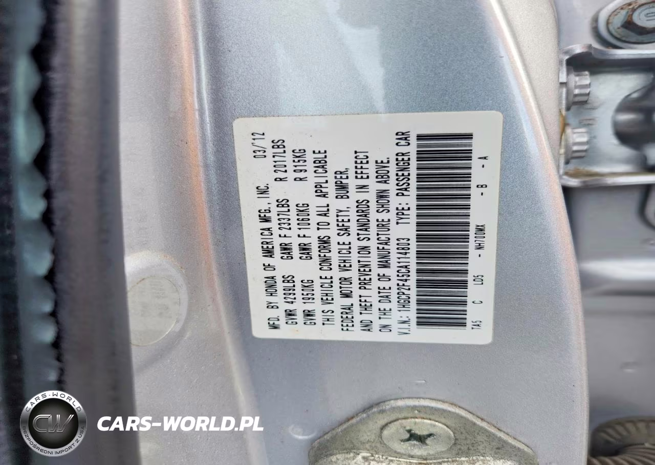 2012 Honda Accord Lxp VIN:1HGCP2F45CA114803 - 12