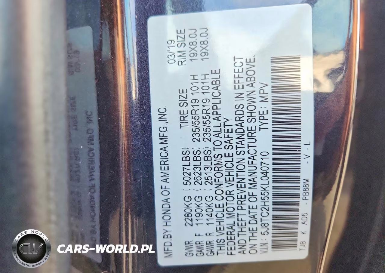 2019 Acura Rdx Technology VIN:5J8TC2H55KL040710 - 13