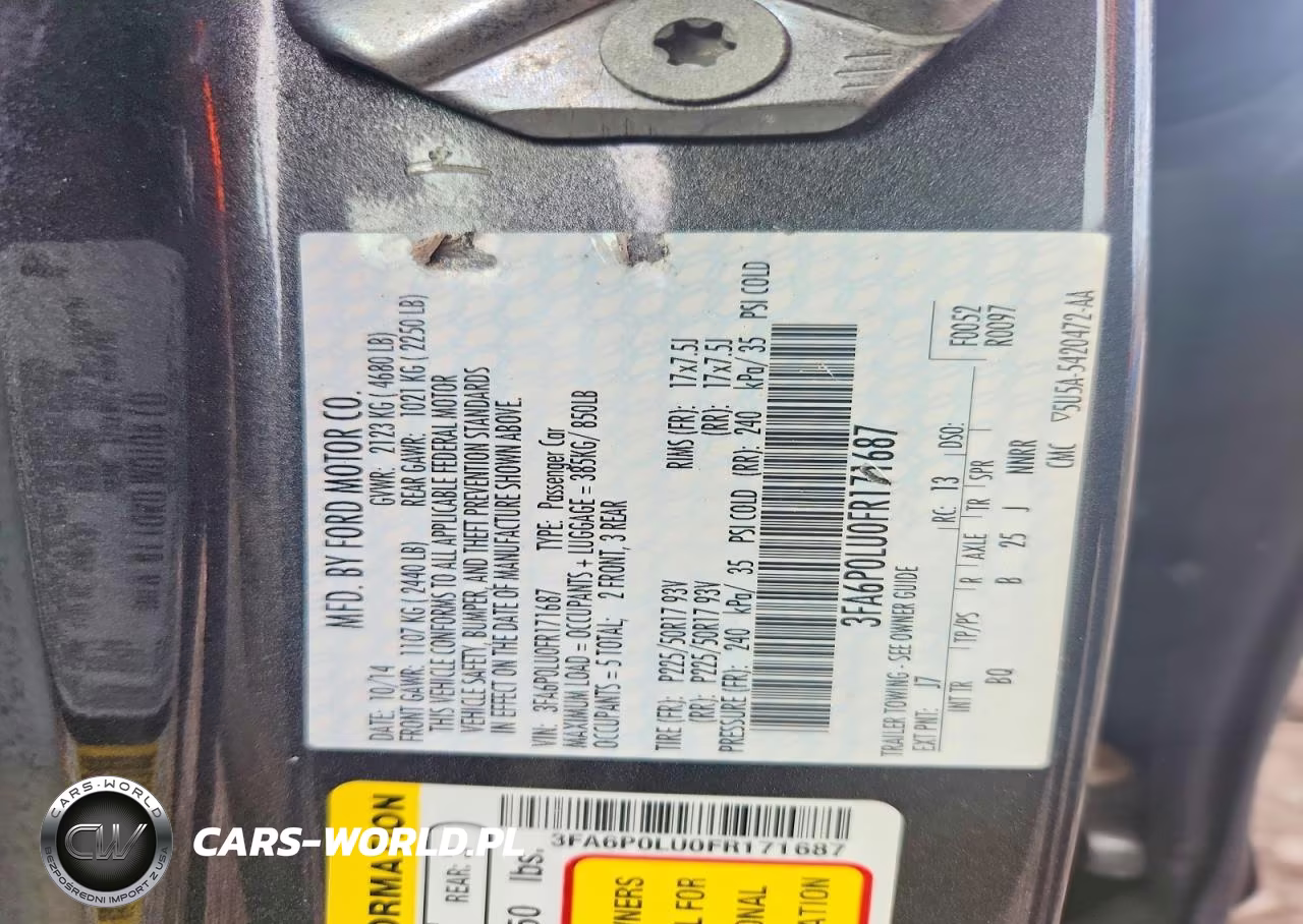 2015 Ford Fusion Se Hybrid VIN:3FA6P0LU0FR171687 - 12