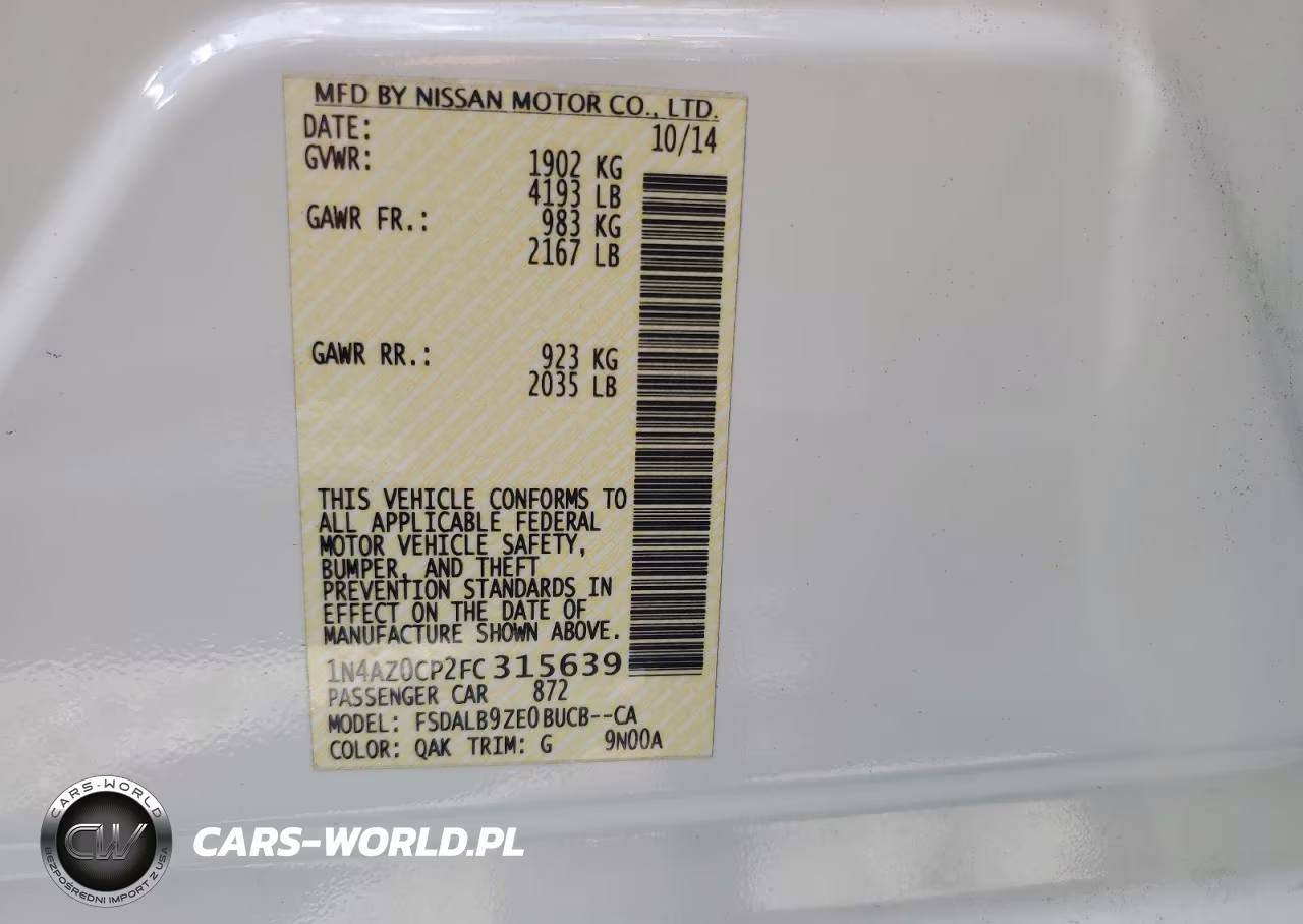 2015 Nissan Leaf S VIN:1N4AZ0CP2FC315639 - 14