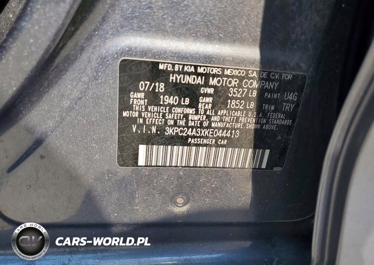 2019 Hyundai Accent Se VIN:3KPC24A3XKE044413 - 12