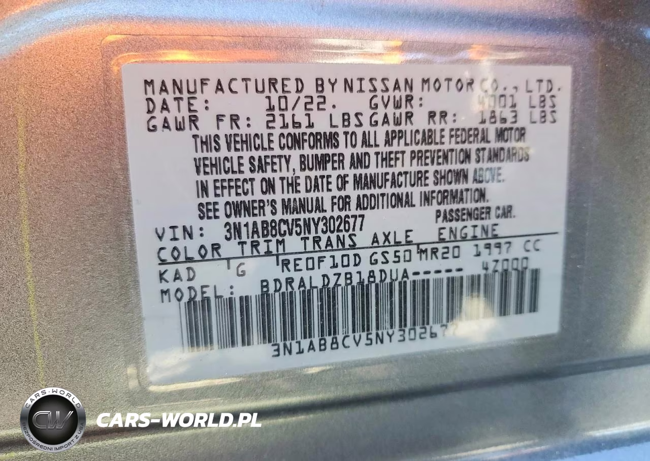 2022 Nissan Sentra Sv VIN:3N1AB8CV5NY302677 - 12