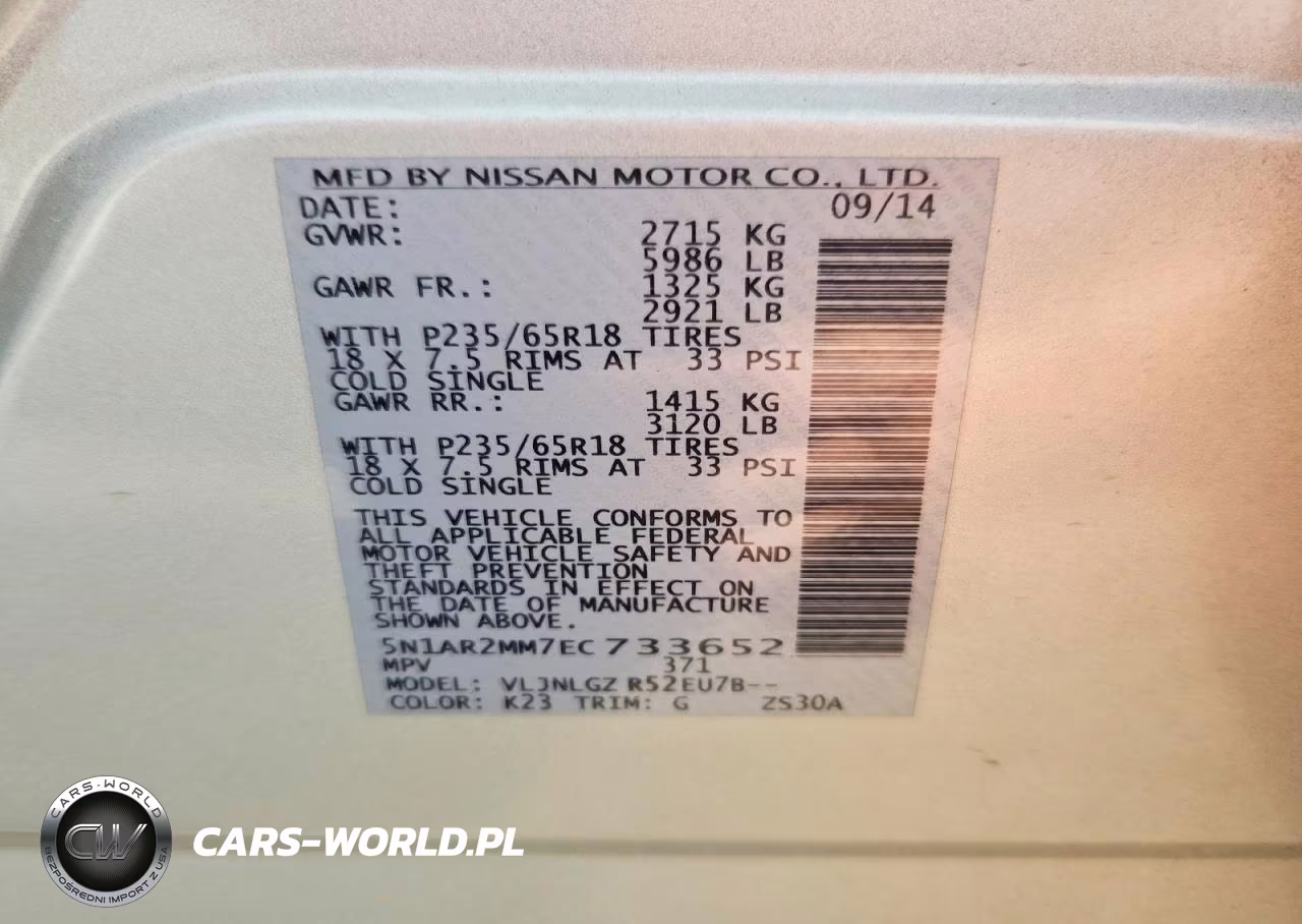 2014 Nissan Pathfinder Sl VIN:5N1AR2MM7EC733652 - 13