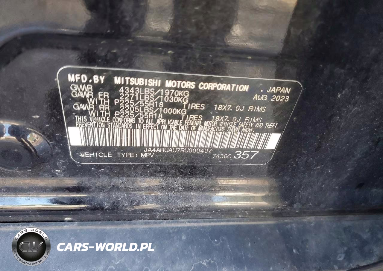 2024 Mitsubishi Outlander Sport S-Se VIN:JA4ARUAU7RU000497 - 12