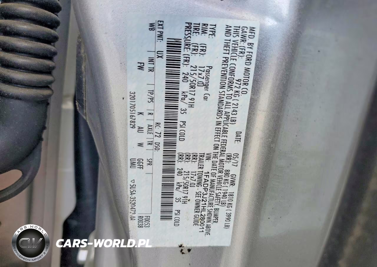2017 Ford Focus Titanium VIN:1FADP3J21HL280011 - 12