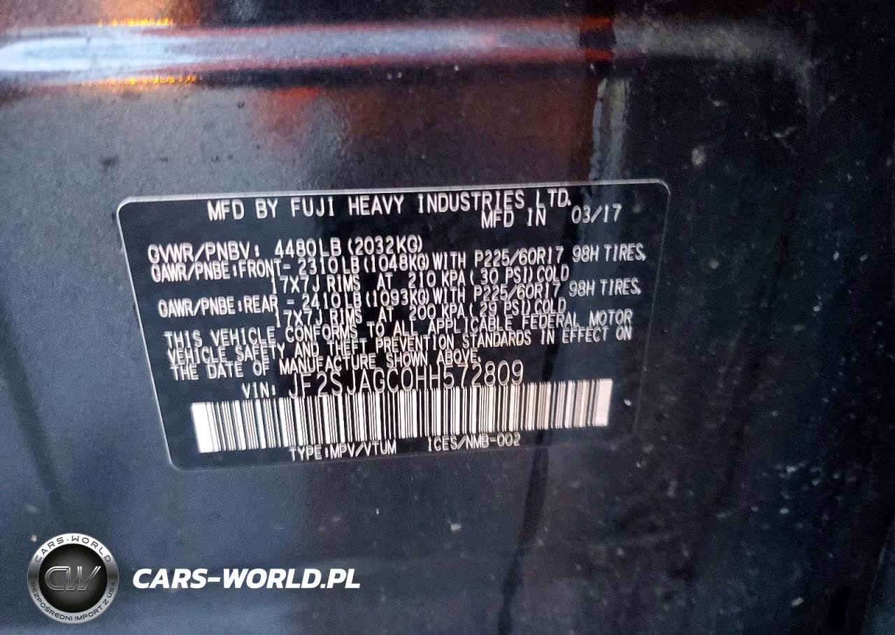 2017 Subaru Forester 2.5I Premium VIN:JF2SJAGC0HH572809 - 13