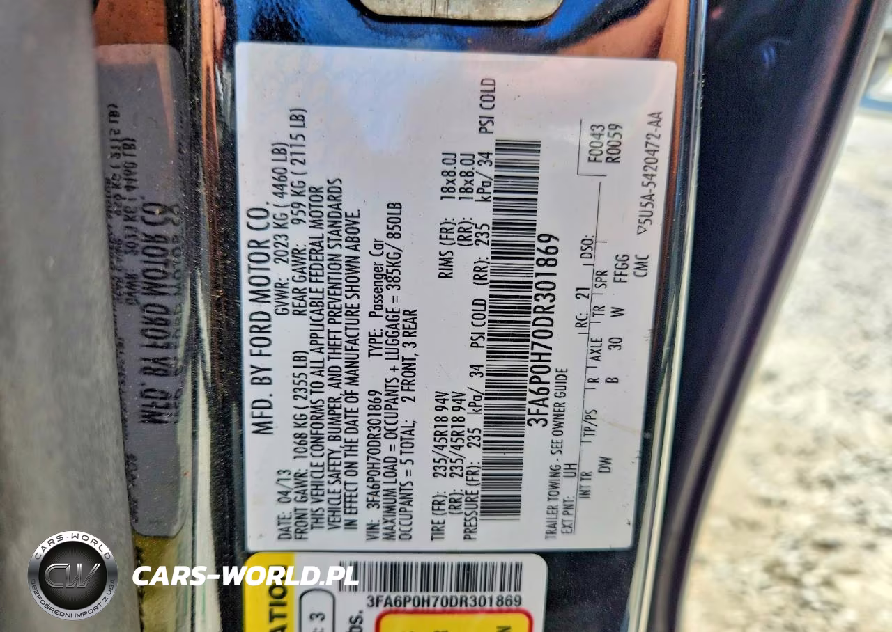 2013 Ford Fusion Se VIN:3FA6P0H70DR301869 - 12