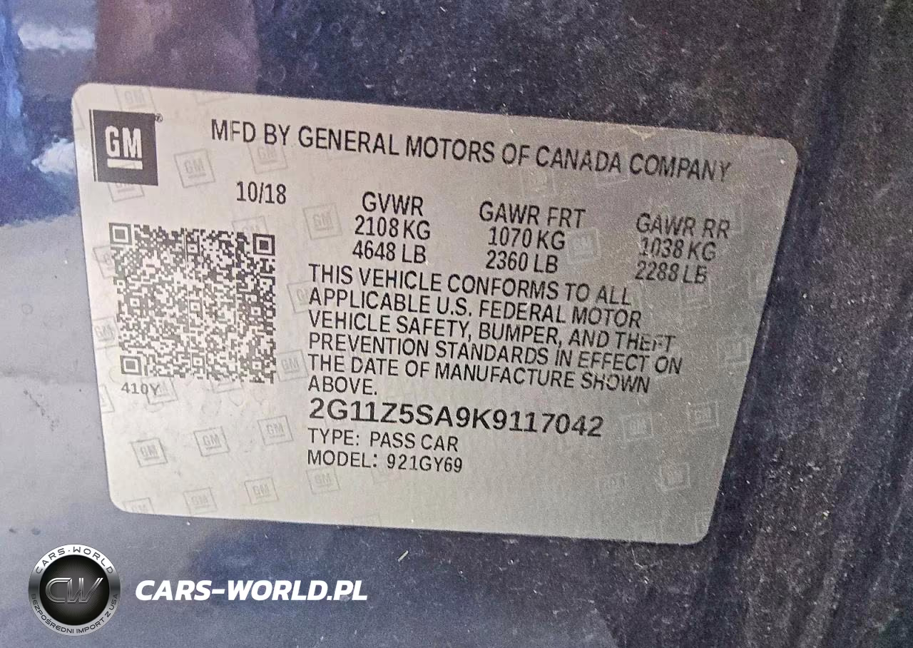 2019 Chevrolet Impala Lt VIN:2G11Z5SA9K9117042 - 12
