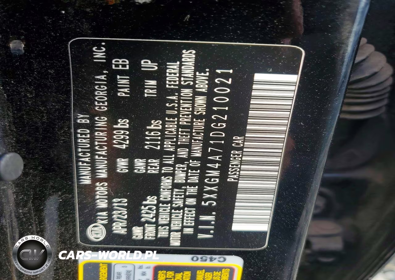 2013 Kia Optima Lx VIN:5XXGM4A71DG210021 - 12