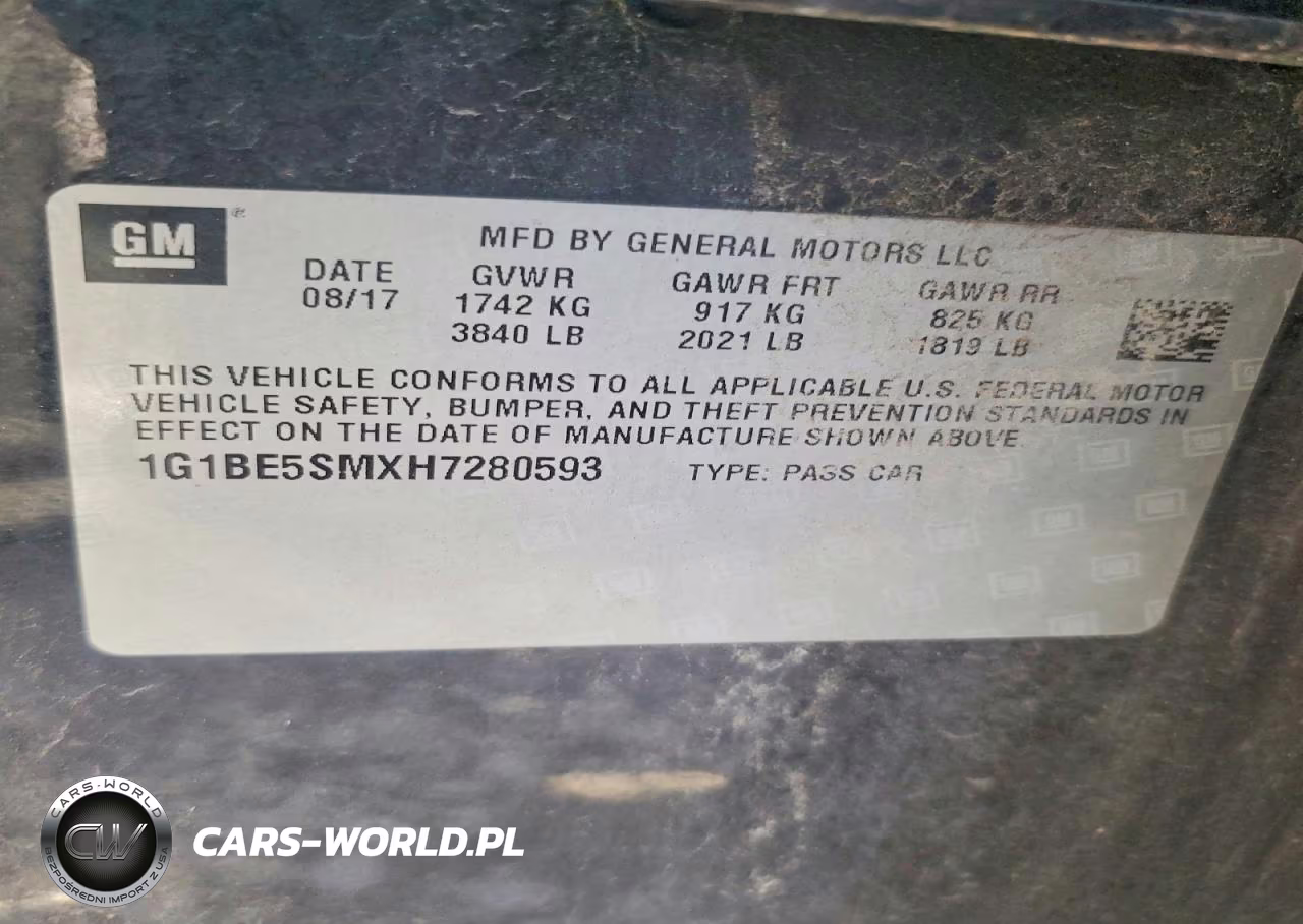 2017 Chevrolet Cruze Lt VIN:1G1BE5SMXH7280593 - 12