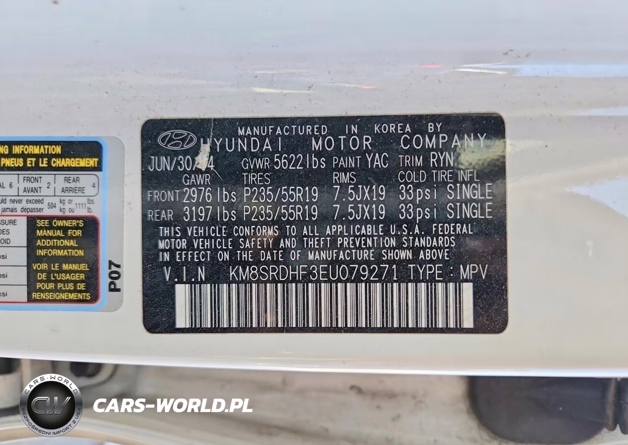 2014 Hyundai Santa Fe Limited VIN:KM8SRDHF3EU079271 - 13