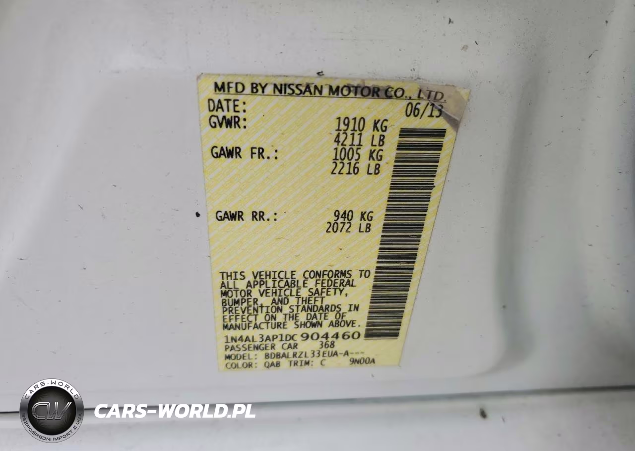 2013 Nissan Altima 2.5 VIN:1N4AL3AP1DC904460 - 12