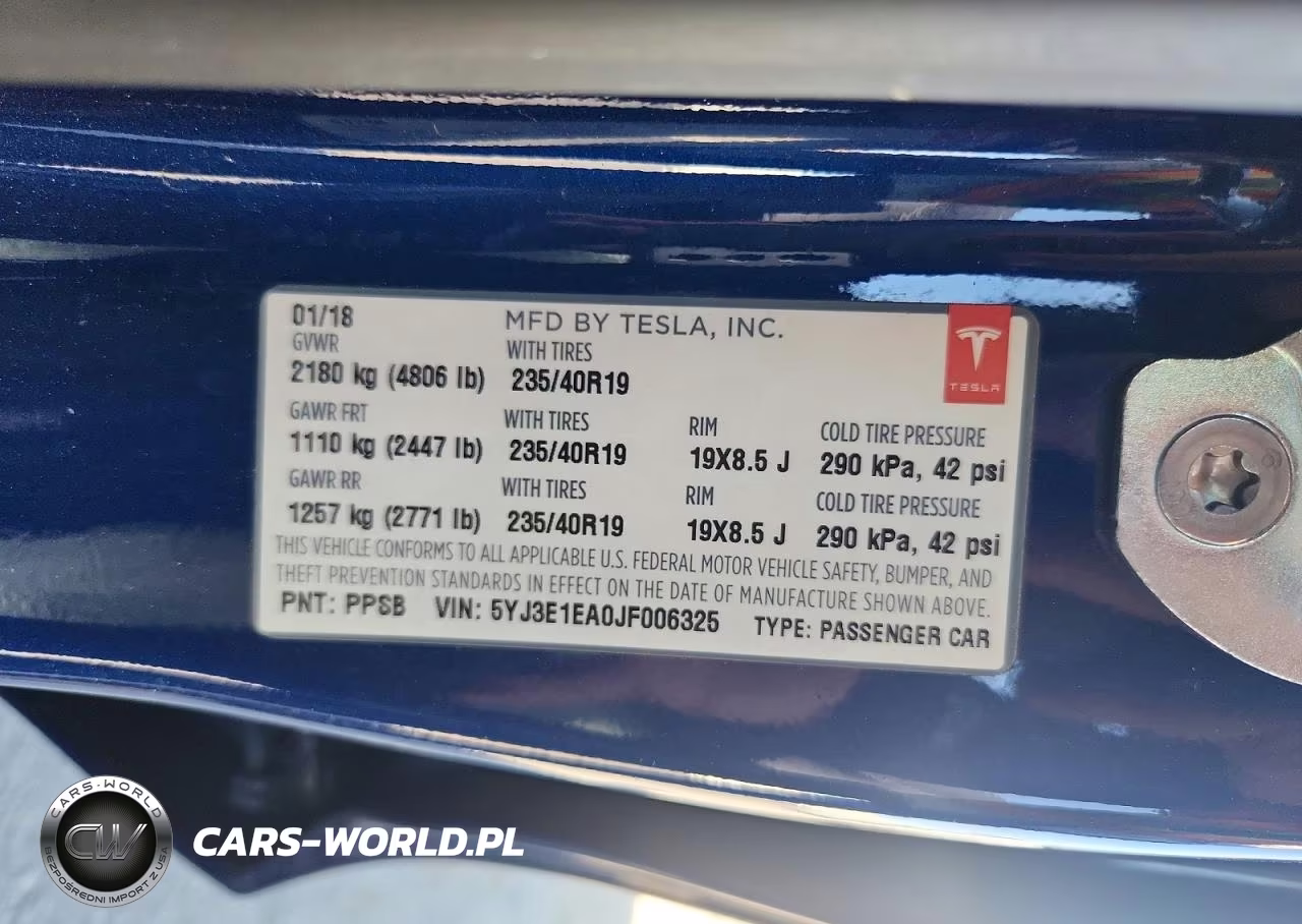 2018 Tesla Model 3 VIN:5YJ3E1EA0JF006325 - 12