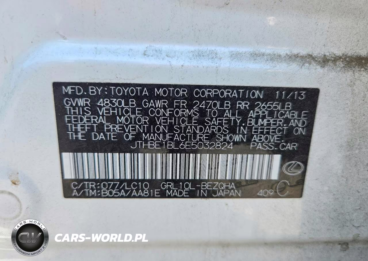 2014 Lexus Gs 350 VIN:JTHBE1BL6E5032824 - 12