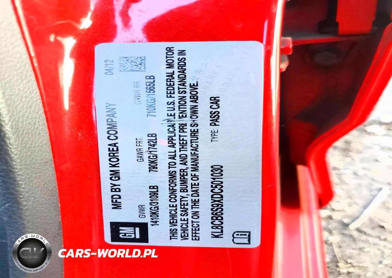 2013 Chevrolet Spark Ls VIN:KL8CB6S9XDC501030 - 12