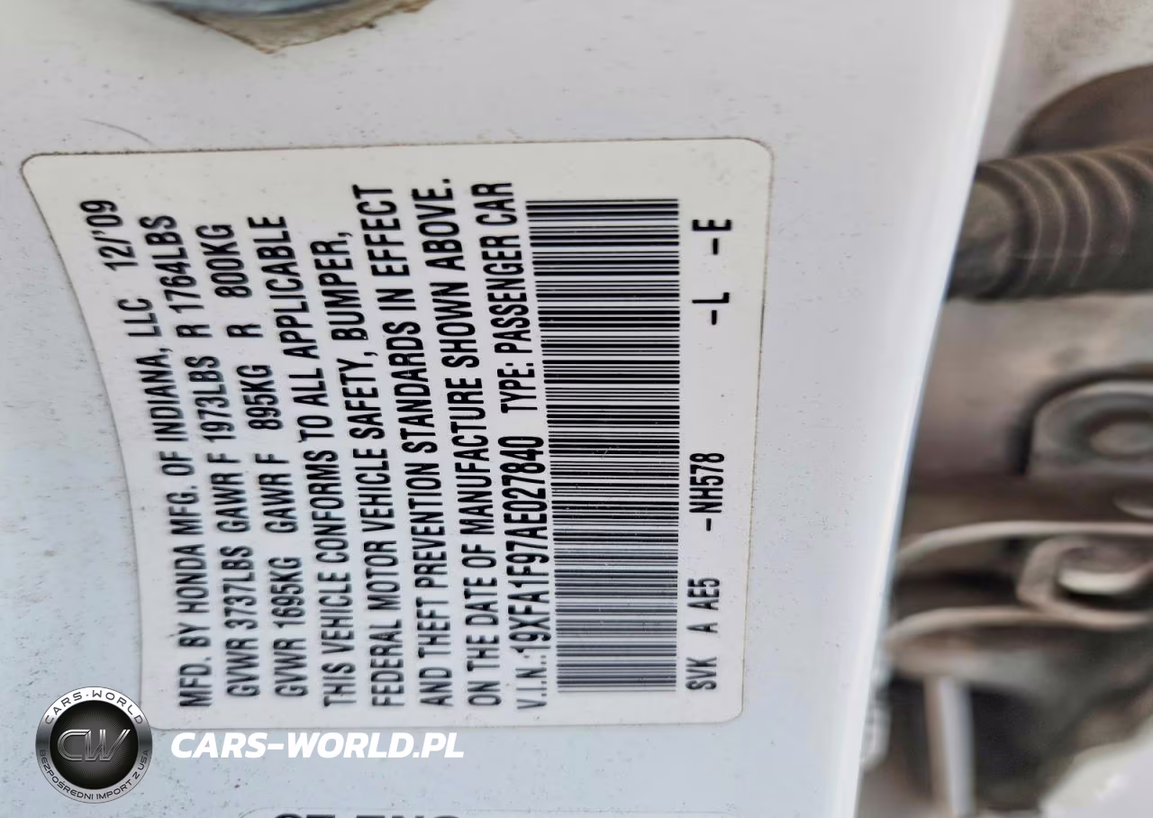 2010 Honda Civic Exl VIN:19XFA1F97AE027840 - 12