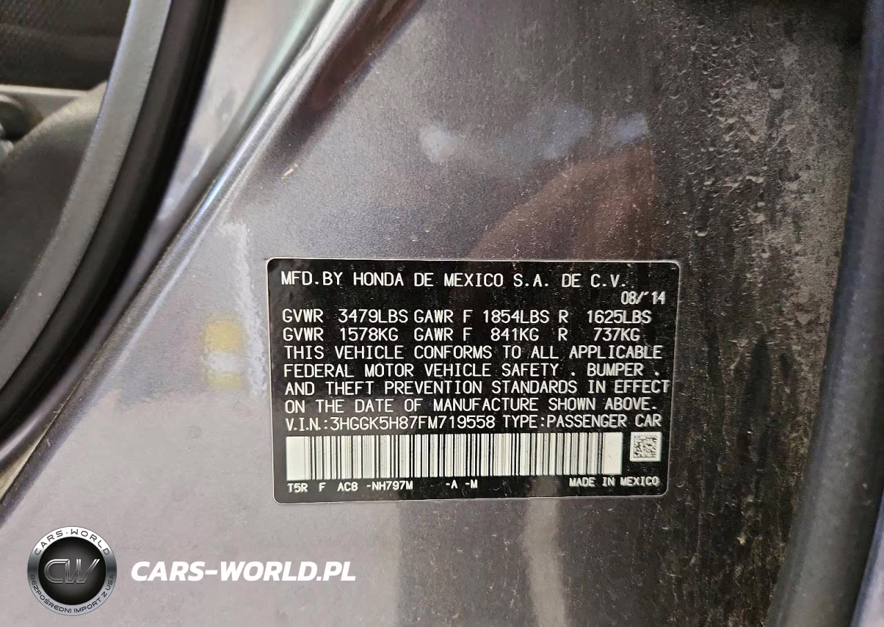 2015 Honda Fit Ex VIN:3HGGK5H87FM719558 - 13