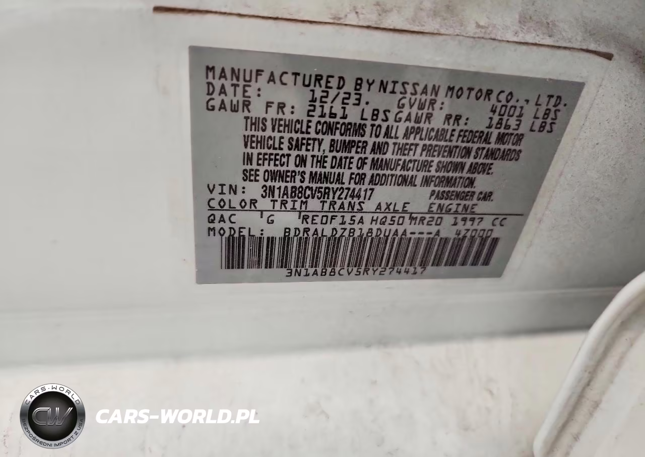 2024 Nissan Sentra Sv VIN:3N1AB8CV5RY274417 - 12