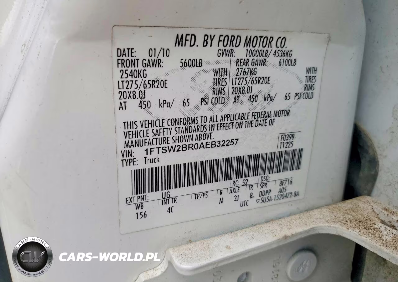 2010 Ford F250 Super Duty VIN:1FTSW2BR0AEB32257 - 12