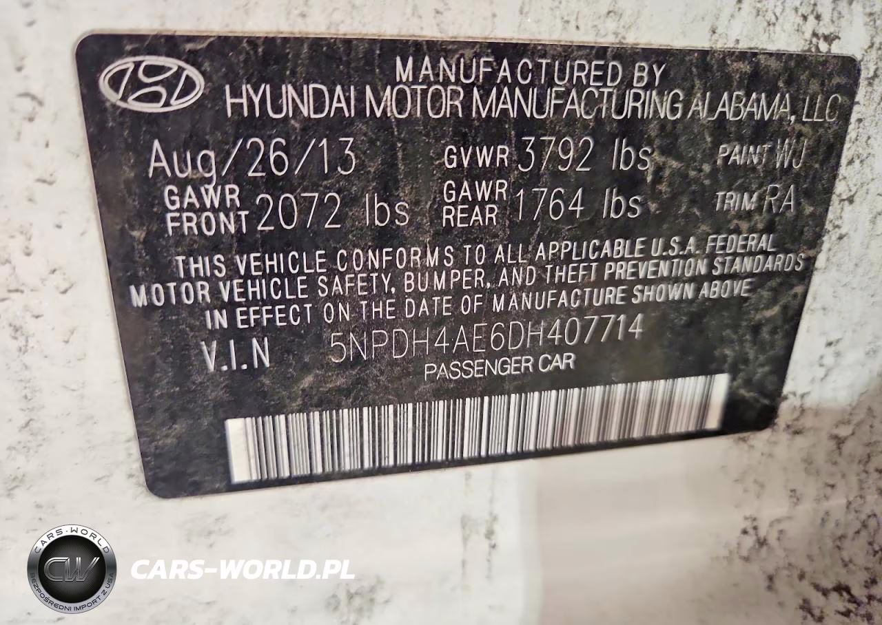 2013 Hyundai Elantra Gls VIN:5NPDH4AE6DH407714 - 12