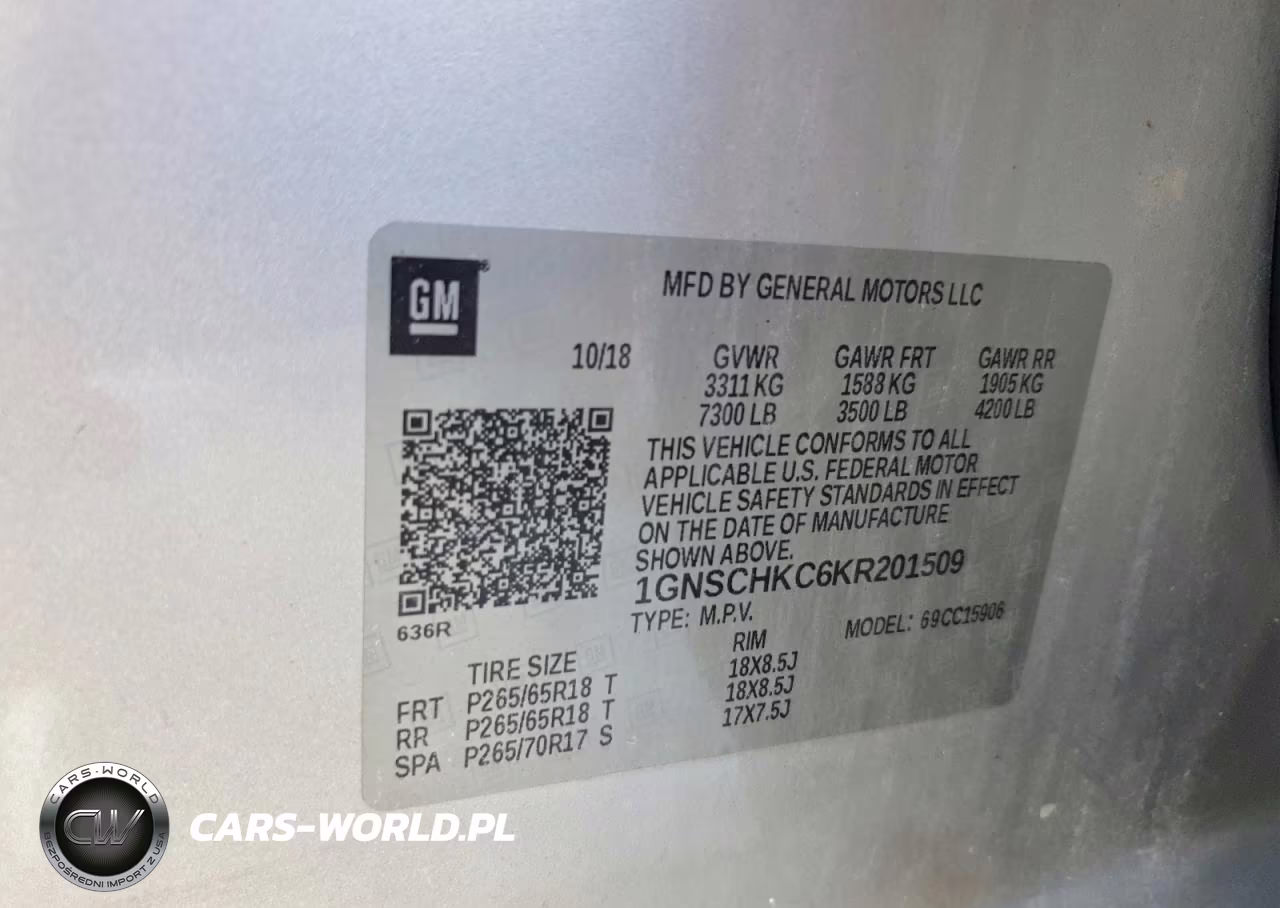 2019 Chevrolet Suburban Lt VIN:1GNSCHKC6KR201509 - 13