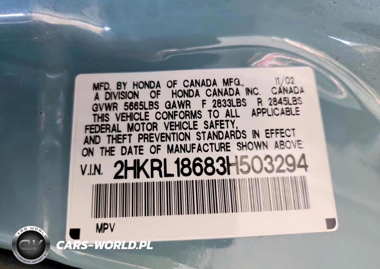 2003 Honda Odyssey Ex VIN:2HKRL18683H503294 - 13