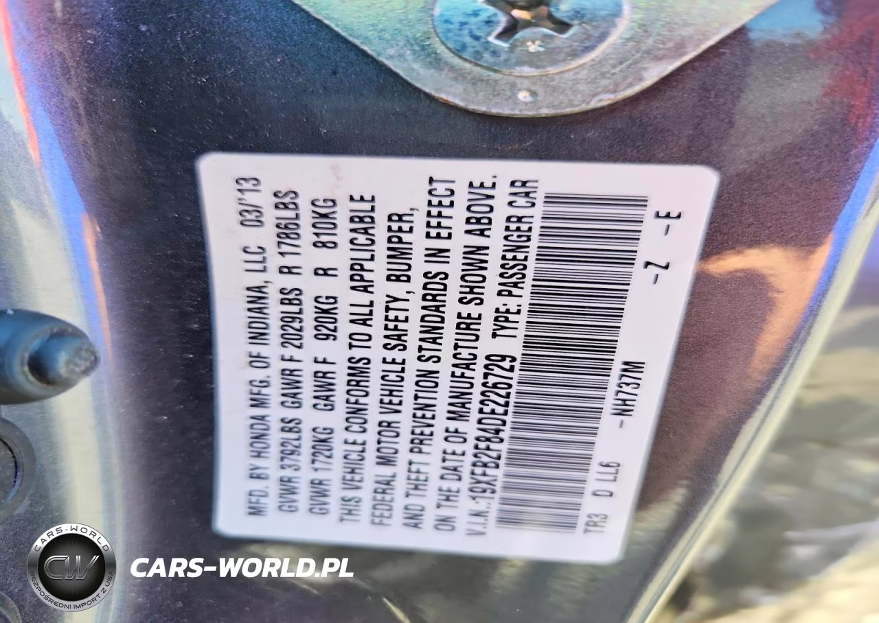 2013 Honda Civic Ex VIN:19XFB2F84DE226729 - 12