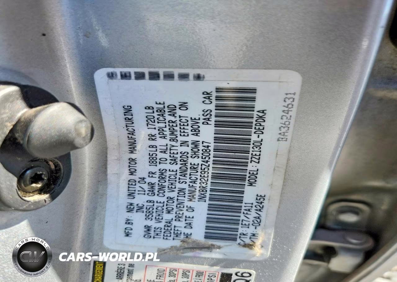 2005 Toyota Corolla Ce VIN:1NXBR32E95Z450847 - 12